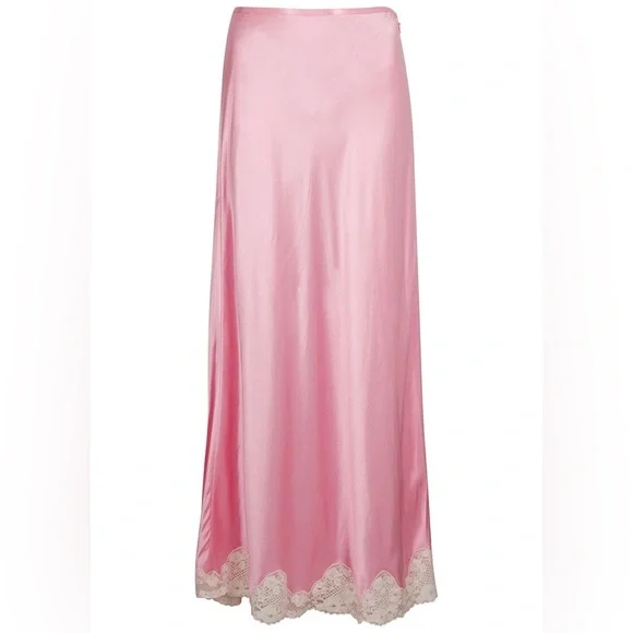 Rixo Crystal lace trim satin skirt - Picture 5 of 8